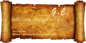 Géczy Cirill névjegykártya